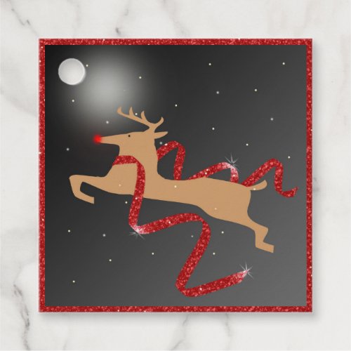 Reindeer with Ribbon Christmas Tag