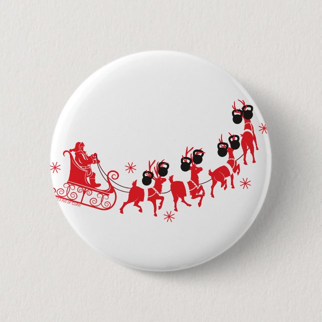 Reindeer Workout Pinback Button (Front)