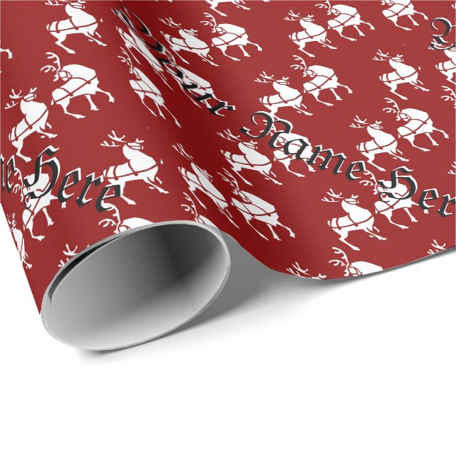 Reindeer Wrapping Paper Personalized Gift Paper (Roll Corner)