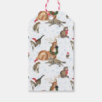 Reindeers and Kitty Cats Gift Tags