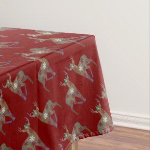 Reindeers Art Winter Holidays Decor Tablecloth