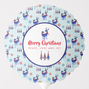 Reindeers, Christmas Trees and Snowflakes Pattern Balloon