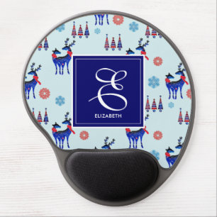 Reindeers, Christmas Trees and Snowflakes Pattern Gel Mouse Pad