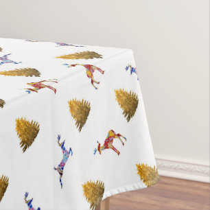 Reindeers Holiday Tree Tablecloth