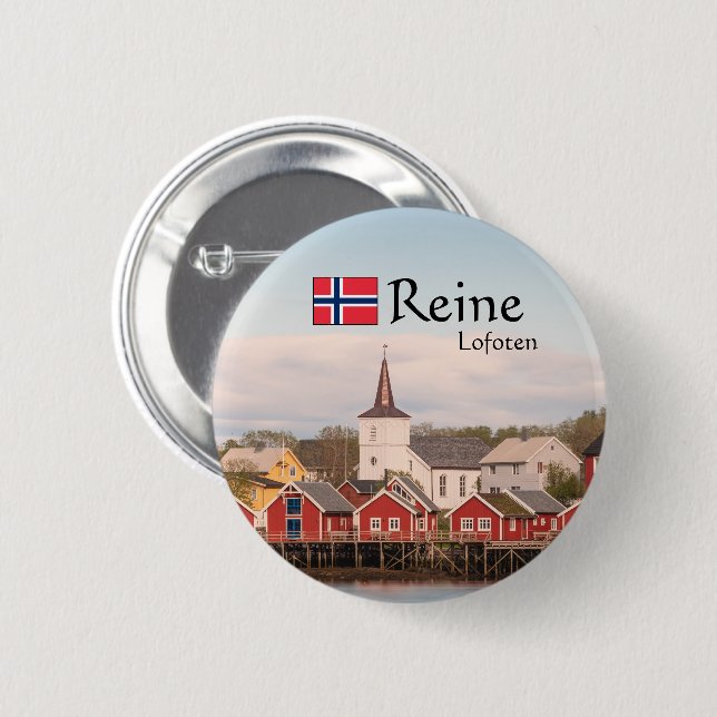 Reine Lofoten Souvenir Button (Front & Back)