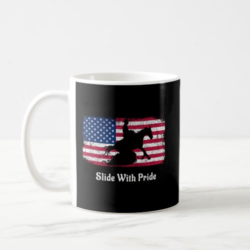 Reining Horse Sliding Stop Patriotic American Flag Coffee Mug