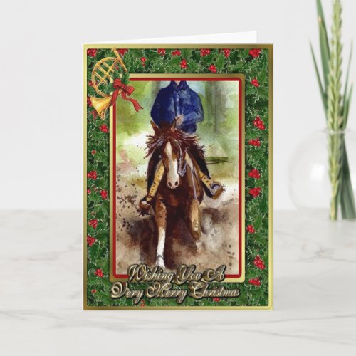 Reining Quarter Horse Blank Christmas Card