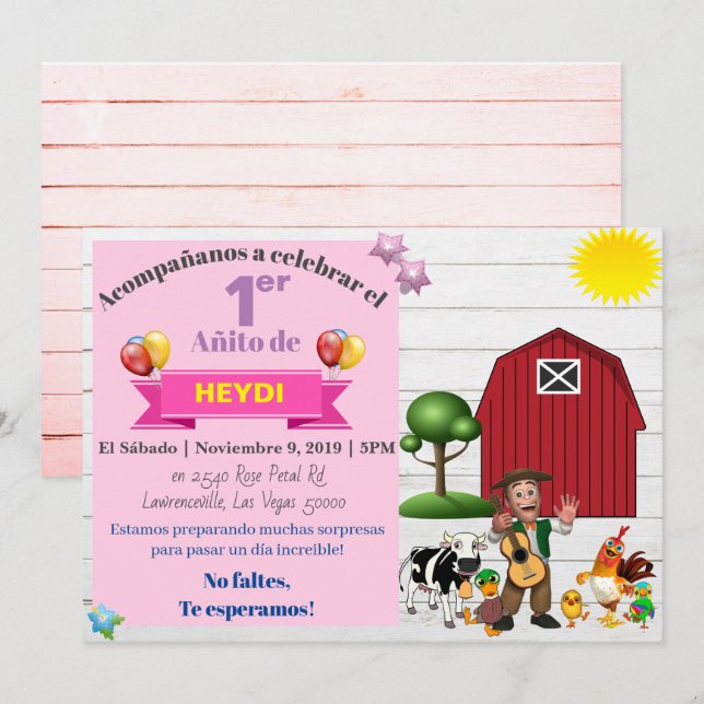 REINO INFANTIL INVITACION-SPANISH INVITATION (Front/Back)
