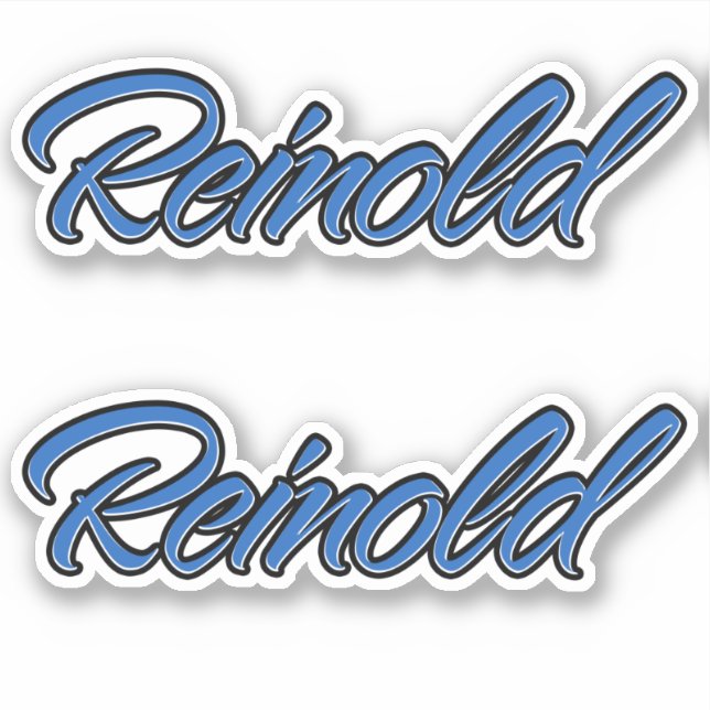 Reinold Name blue Label Sticker Stickers Set (Front)