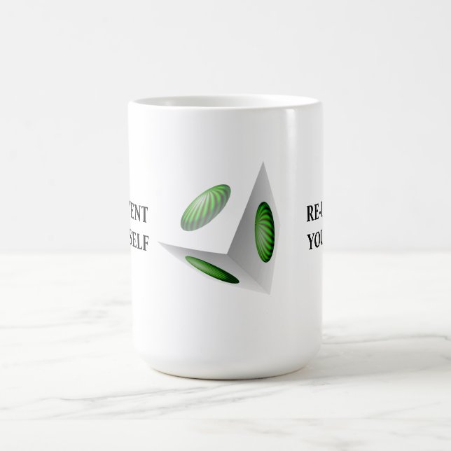 Reinvent Yourself 3D Design Coffee Mug (Center)
