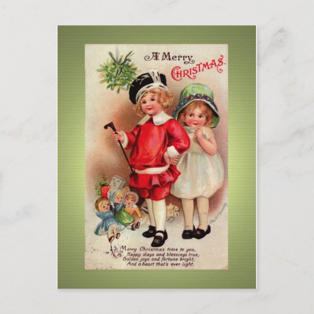 Reissue Victorian Golden Christmas Postcard (Front)