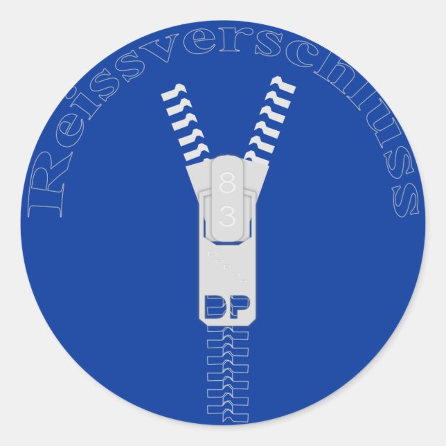Reissverschluss Classic Round Sticker (Front)