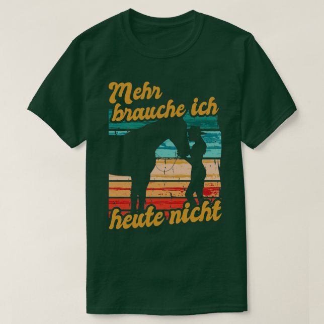 Reiterin Reiten Mehr Brauche Ich Heute Nicht Pferd T-Shirt (Design Front)