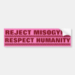 Reject Misogyny, Respect Humanity Bumper Sticker at Zazzle