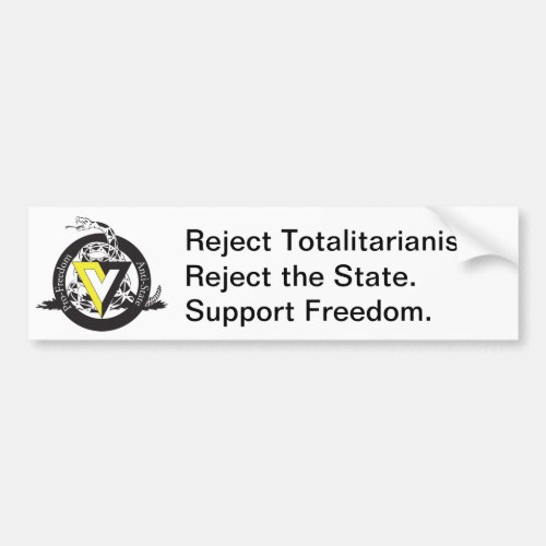 Reject the State Bumper Sticker