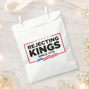 Rejecting Kings Since 1776 Patriotic USA Flag Favor Bag