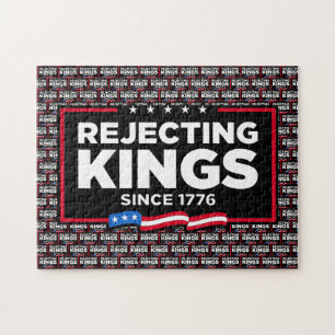 Rejecting Kings Since 1776 Patriotic USA Flag Jigsaw Puzzle