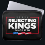 Rejecting Kings Since 1776 Patriotic USA Flag Laptop Sleeve<br><div class="desc">Celebrate freedom and American pride with this bold Rejecting Kings Since 1776 TShirt. A perfect blend of history and humor for patriots who love liberty. Featuring a distressed vintage American flag design, this Rejecting Kings Since 1776 Patriotic USA Flag 4th Of July T-Shirt is ideal for Independence Day, Memorial Day,...</div>