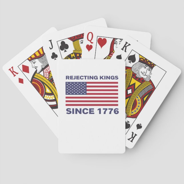 Rejecting Kings Since 1776 Protest Classic Bold St Poker Cards (Back)