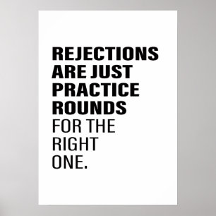 Rejection Encouragement Word Text Art Being Reject Poster