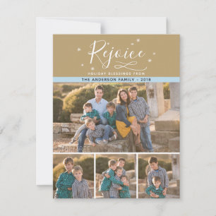 Rejoice 4 Family Photo Christmas Holiday Card