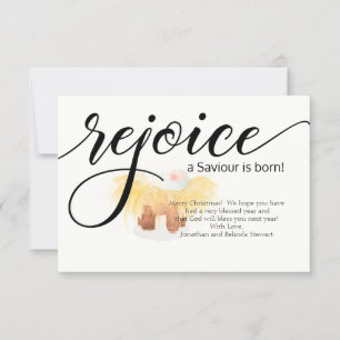 REJOICE A SAVIOUR IS BORN - Christmas photo Card