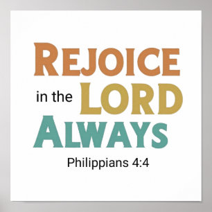 Rejoice Always Biblical Inspirational Poster