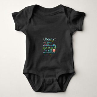 Rejoice Always Christian Scripture Wall Art Baby Bodysuit