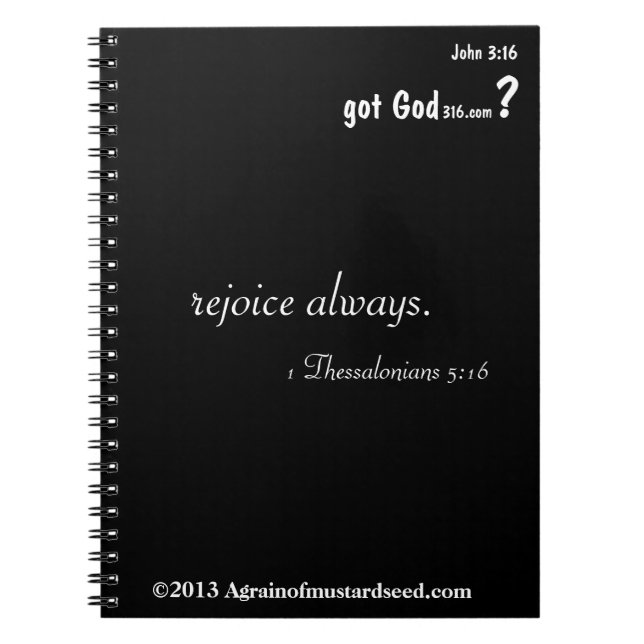 rejoice always gotGod316.com Notebook (Front)