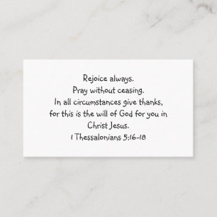 Rejoice Always Standard, 3.5" x 2.0" Business Card