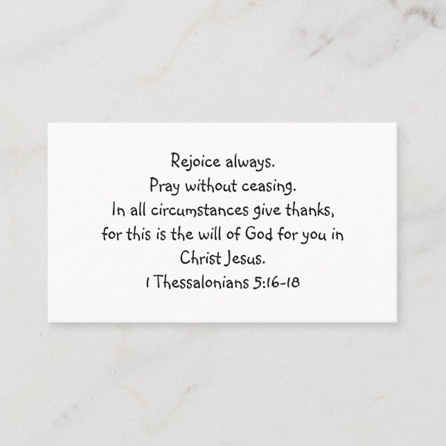 Rejoice Always Standard, 3.5" x 2.0" Business Card (Front)