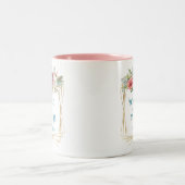 Rejoice Always Teal Floral Two-Tone Coffee Mug (Center)