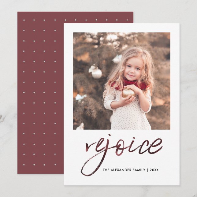Rejoice and Be Glad Christmas Photo Holiday Card (Front/Back)