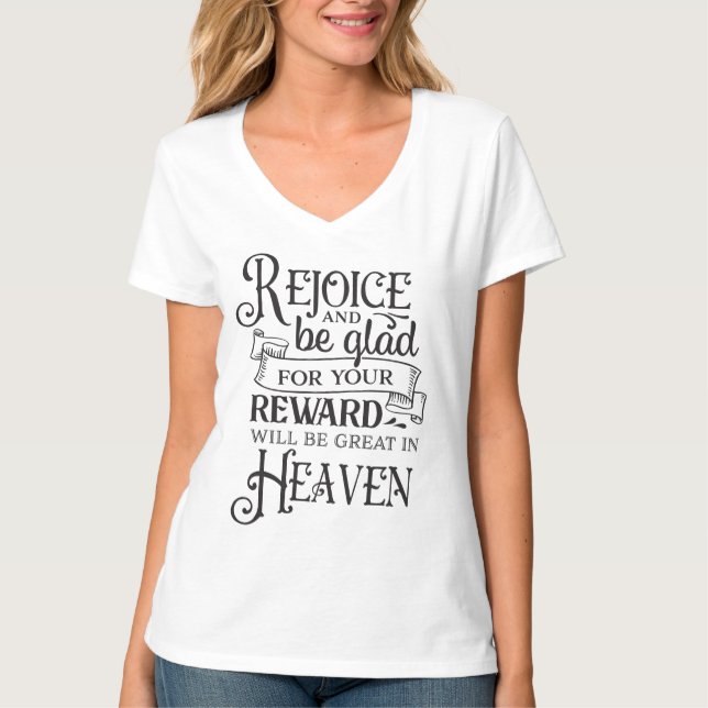 "Rejoice and Be Glad" Inspirational Christian T-Shirt (Front)