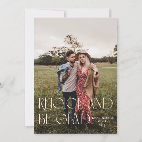 Rejoice and be glad Modern Peach Holiday Card