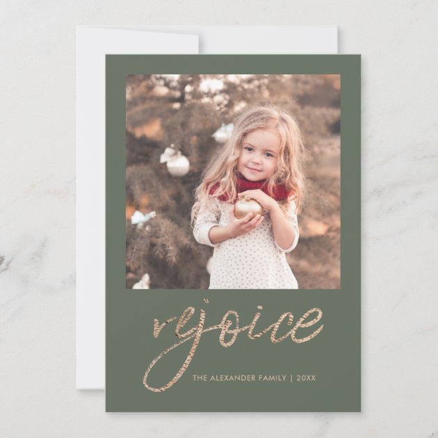Rejoice And Be Glad Rustic Christmas Photo Holiday Card