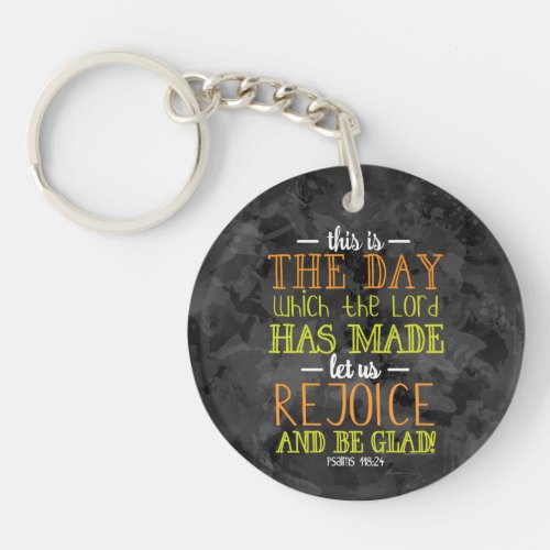 Rejoice and Be Glad Typography Bible Verse Modern Keychain