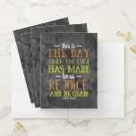 Rejoice and Be Glad Typography Bible Verse Modern Pocket Folder