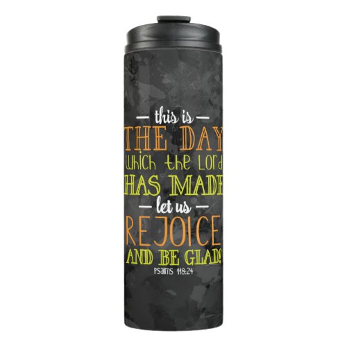 Rejoice and Be Glad Typography Bible Verse Modern Thermal Tumbler