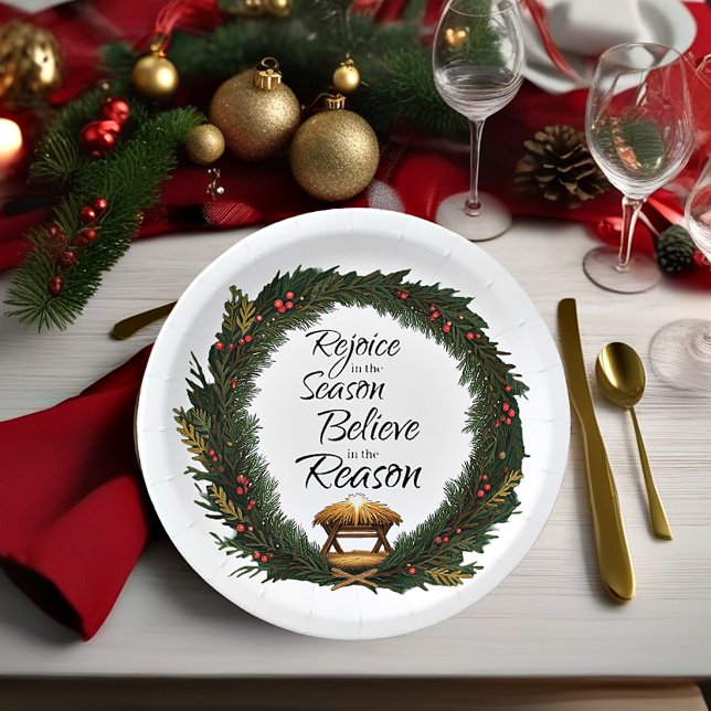 Rejoice and believe nativity paper plates (Creator Uploaded)