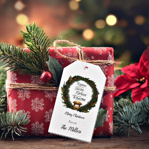 Rejoice and believe nativity personalized gift tags