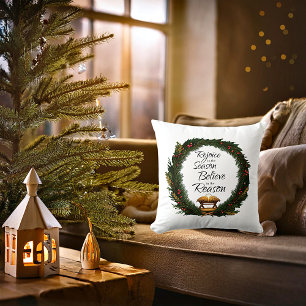 Rejoice and believe nativity throw pillow