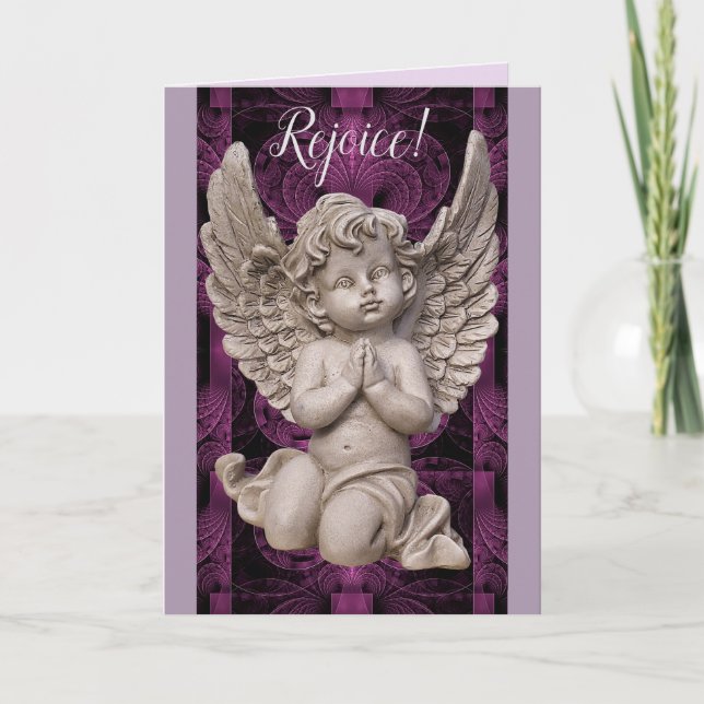 Rejoice! Angel Christmas Card With Bible Verse (Front)