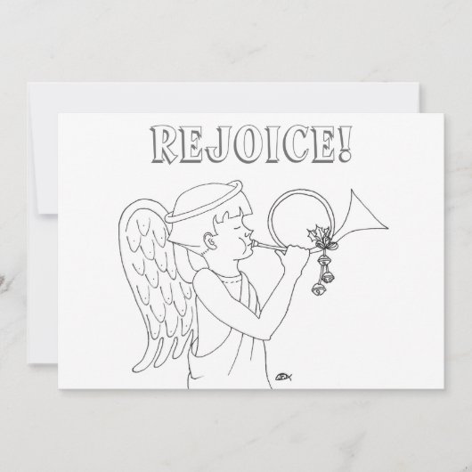 Rejoice Angel Coloring Book Postcard (Front)