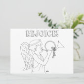 Rejoice Angel Coloring Book Postcard (Standing Front)