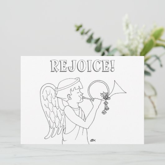 Rejoice Angel Coloring Book Postcard (Standing Front)