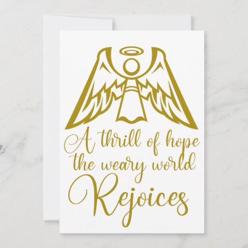 Rejoice Angel Elegant Gold Religious Christmas Holiday Card