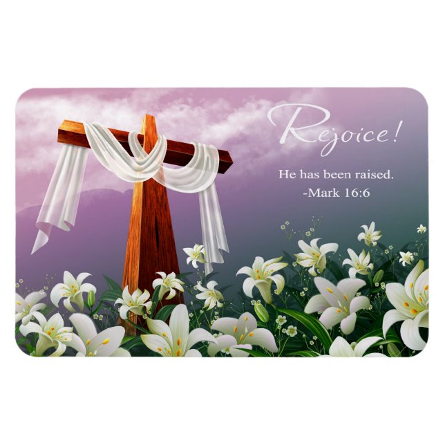 Rejoice. Christian Religious Easter Gift  Magnet (Horizontal)