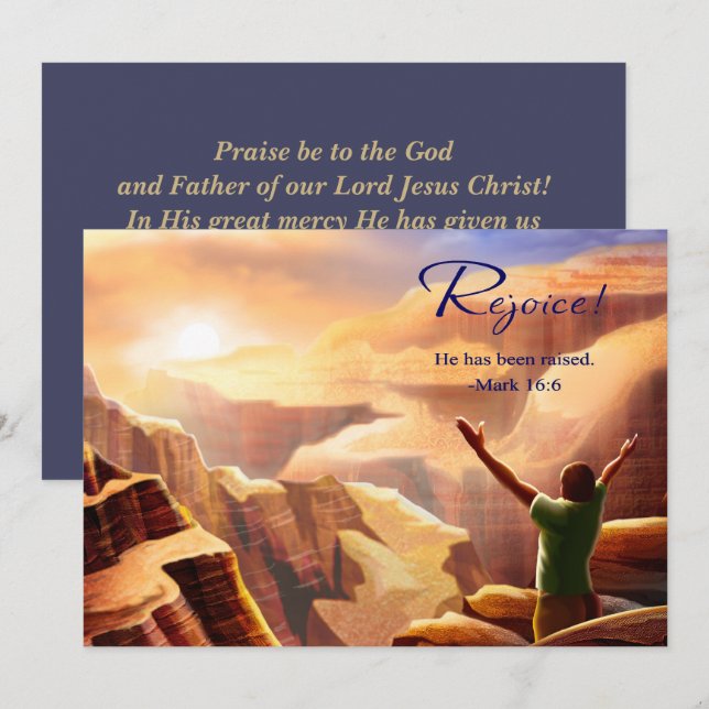 Rejoice. Christian Religious Easter  Holiday Card (Front/Back)