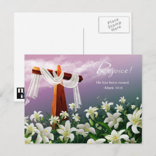 Rejoice. Christian Religious Easter  Holiday Postcard